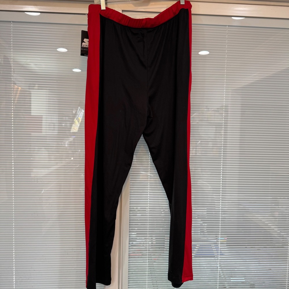 Starter Black Label Mens Large Black Red Stripe Super Soft Track Pants New NWT - Picture 7 of 7